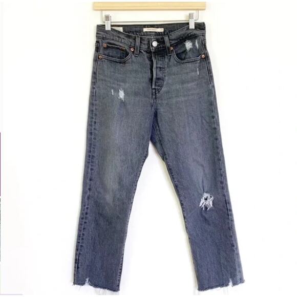 Levi’s The Wedgie High Rise Cropped Straight Jeans 24 - Picture 3 of 6